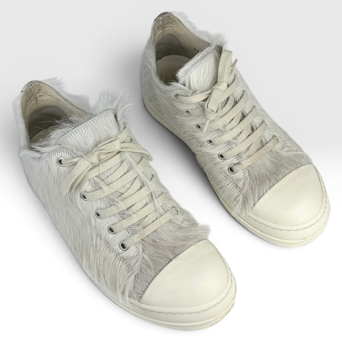 Rick Owens Strobe Low Cow Fur Grey/Milk
