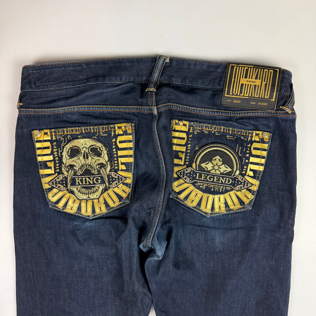 Evisu Kuro Hannya & Kammon Selvedge Jeans