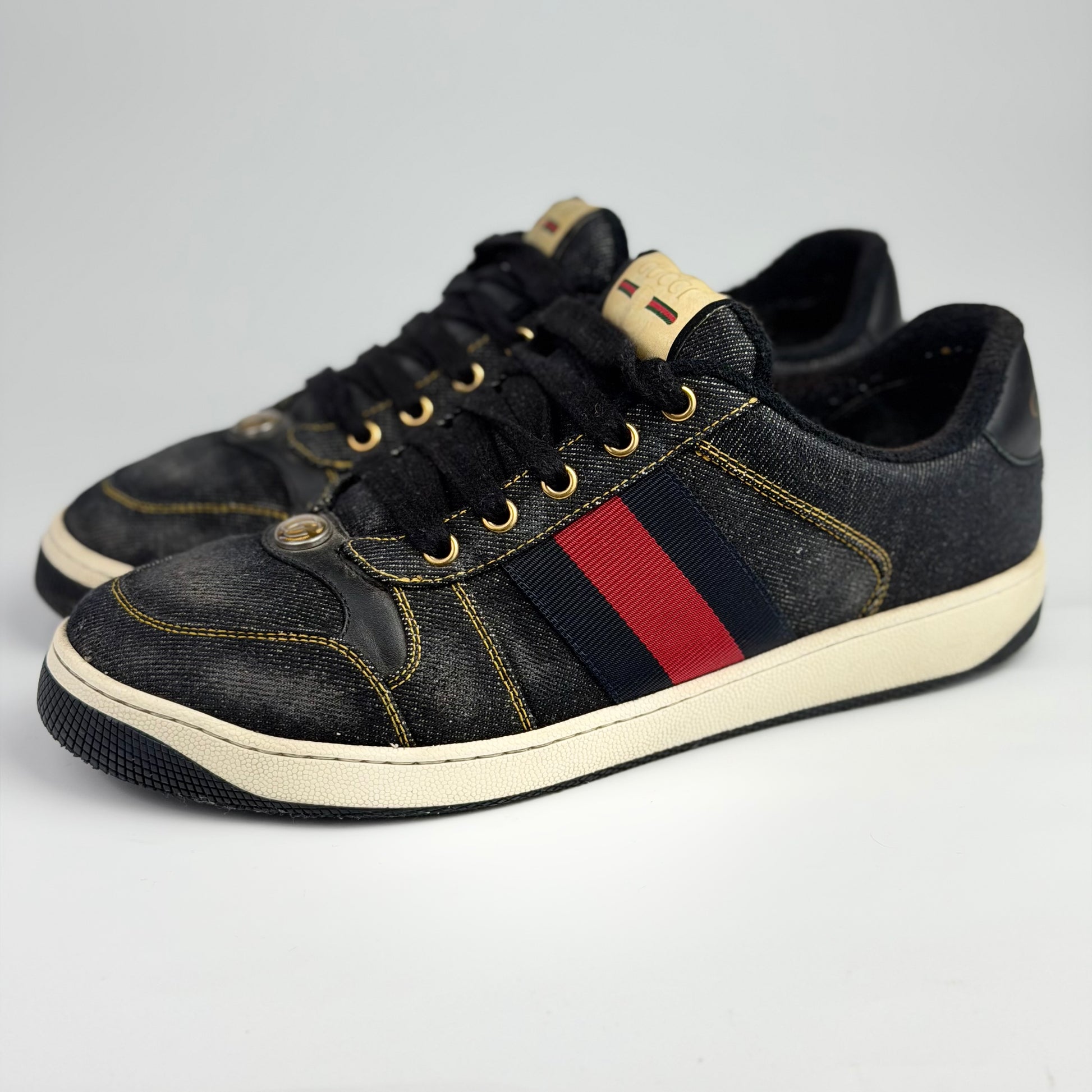 Gucci sneakers denim – detaliu etichetă | VSTEALS