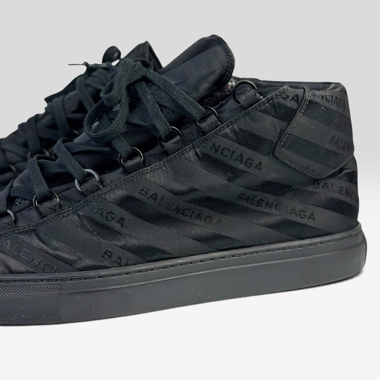 Balenciaga Arena High-Top Logo Stripe Black