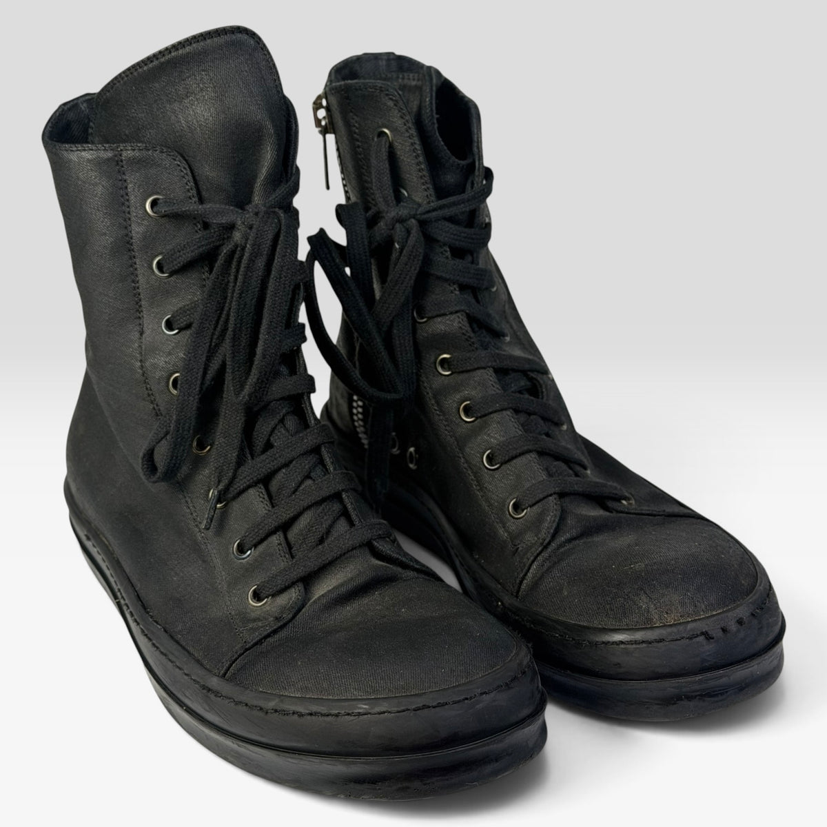 Rick Owens DRKSHDW Vegan Ramones Waxed Triple Black