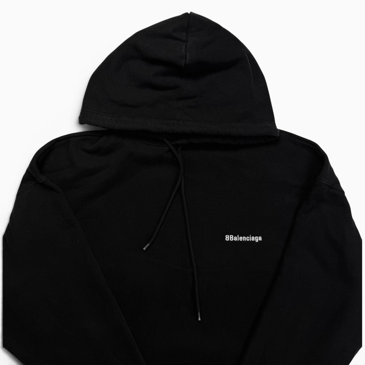 Balenciaga BB Embroidered Logo Hoodie Black