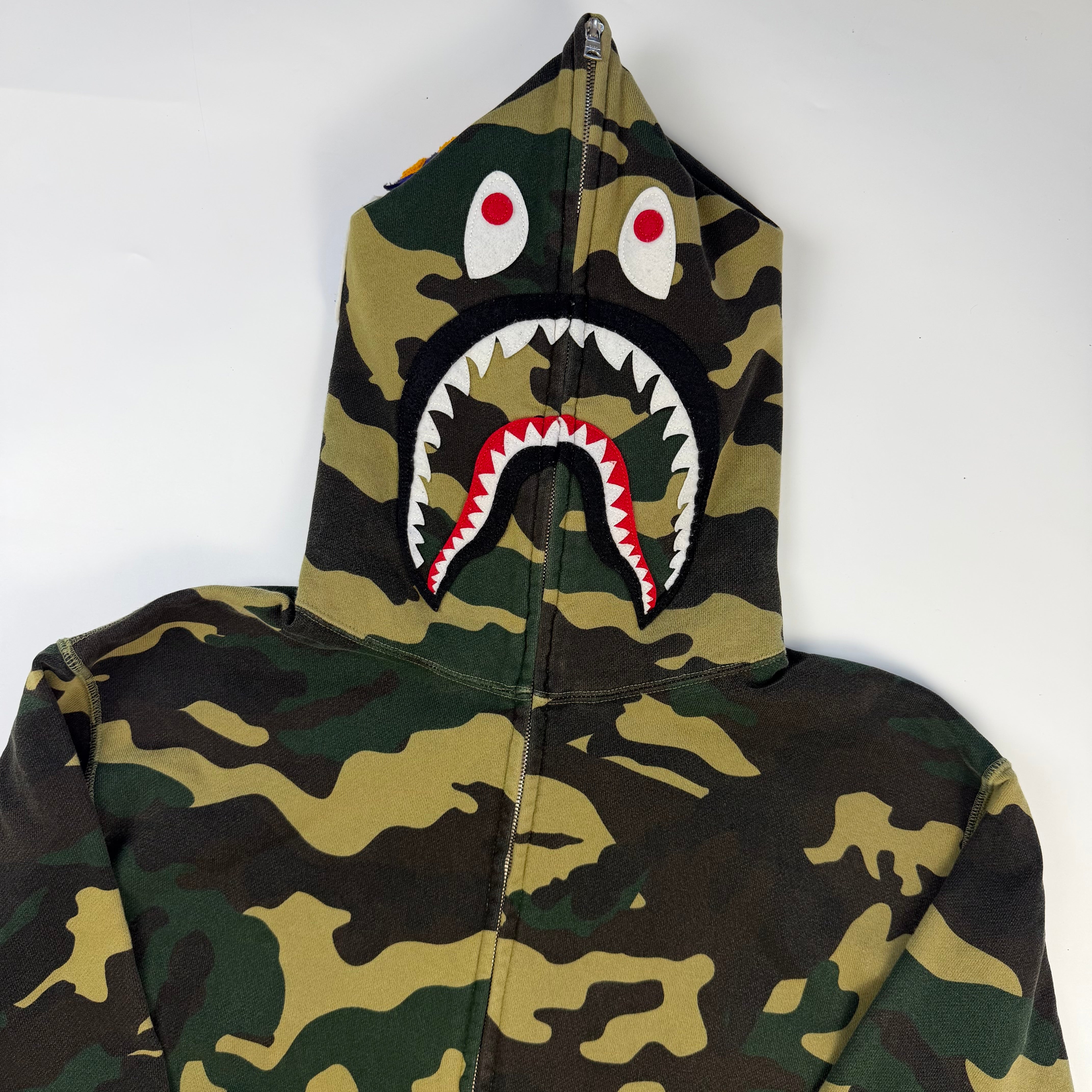 BAPE 1st Camo Shark Full Zip Hoodie Green