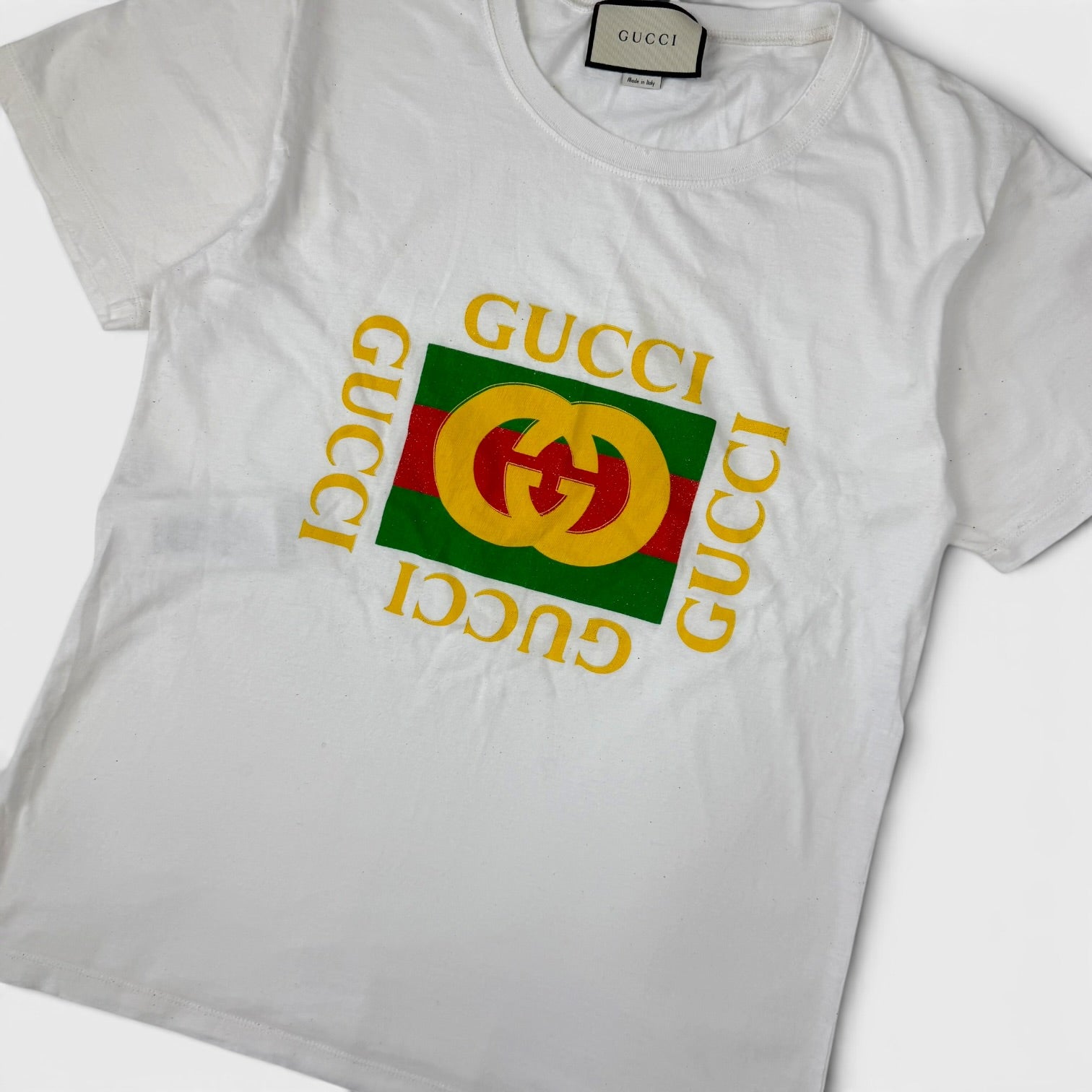 Gucci Distressed Glittered Logo T-Shirt