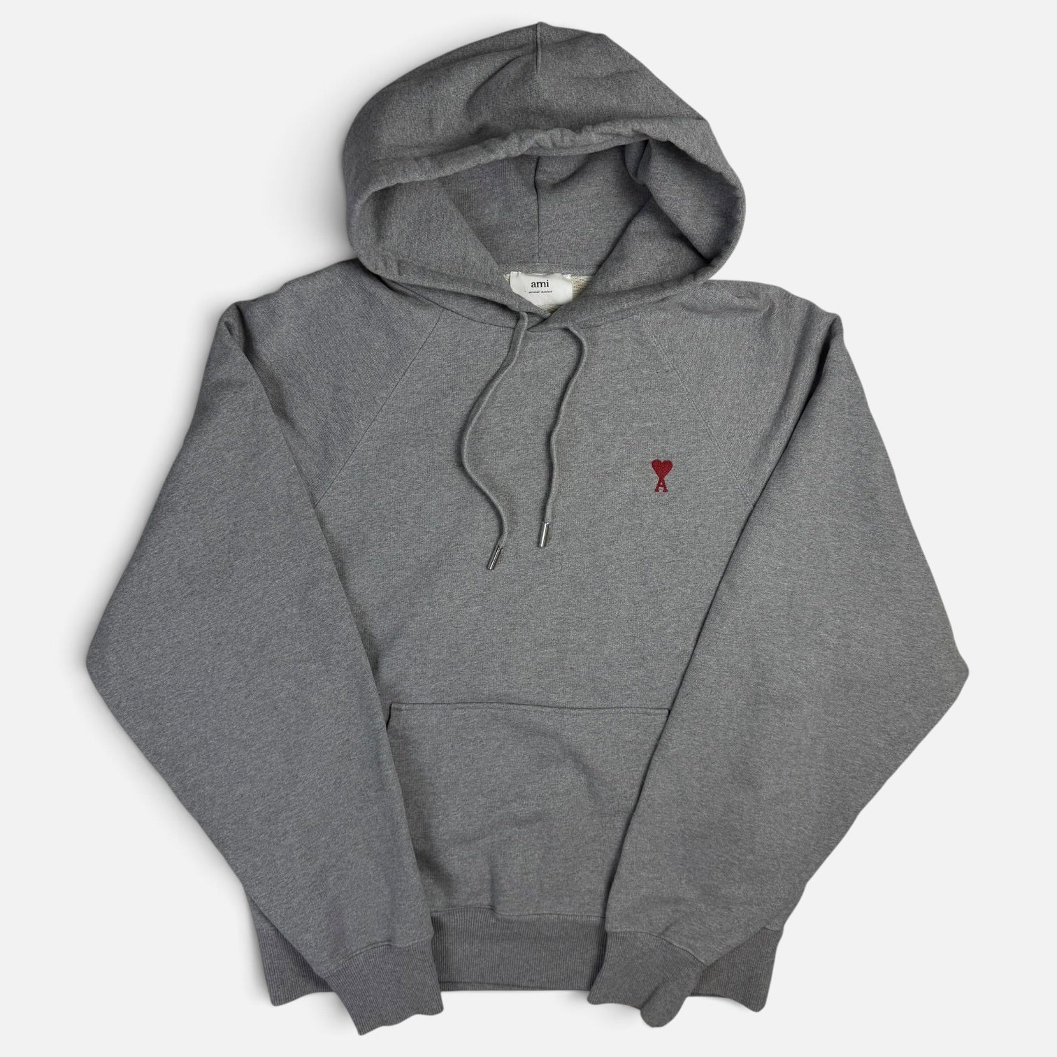 AMI Paris Logo Hoodie Grey