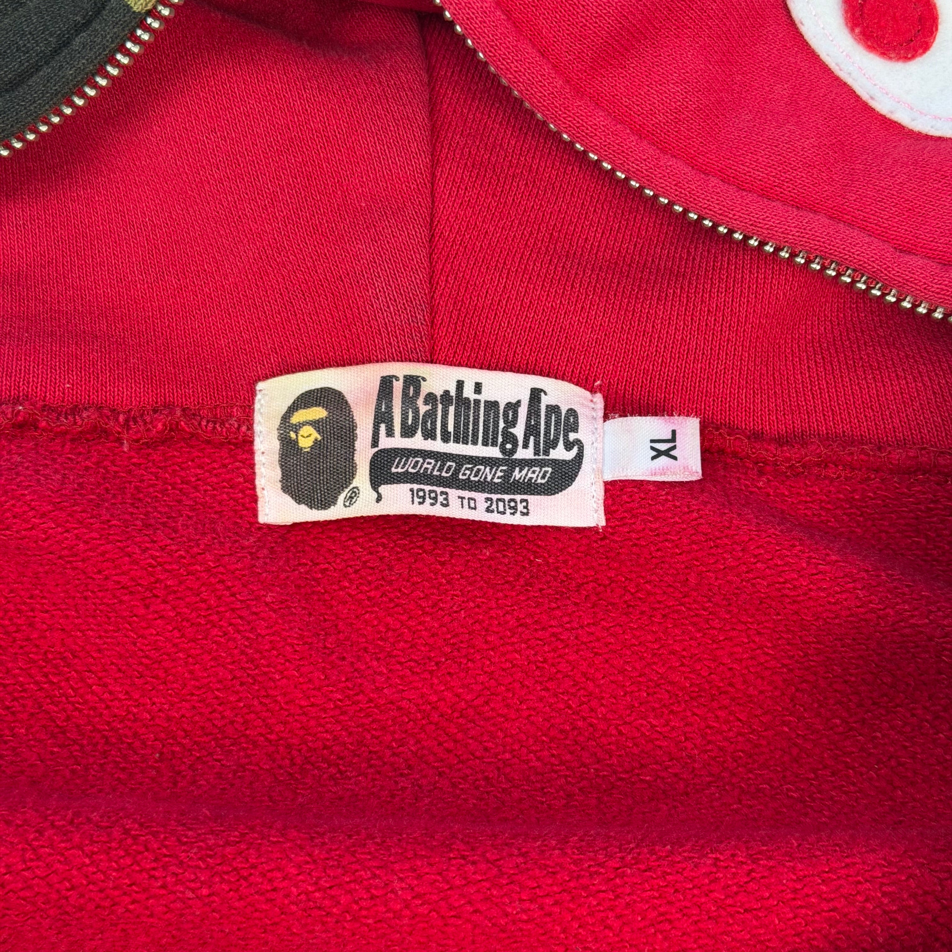 BAPE 1st Camo Shark Full Zip Hoodie Red/Green