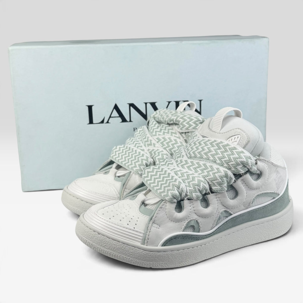 Lanvin Curb Turquoise/White