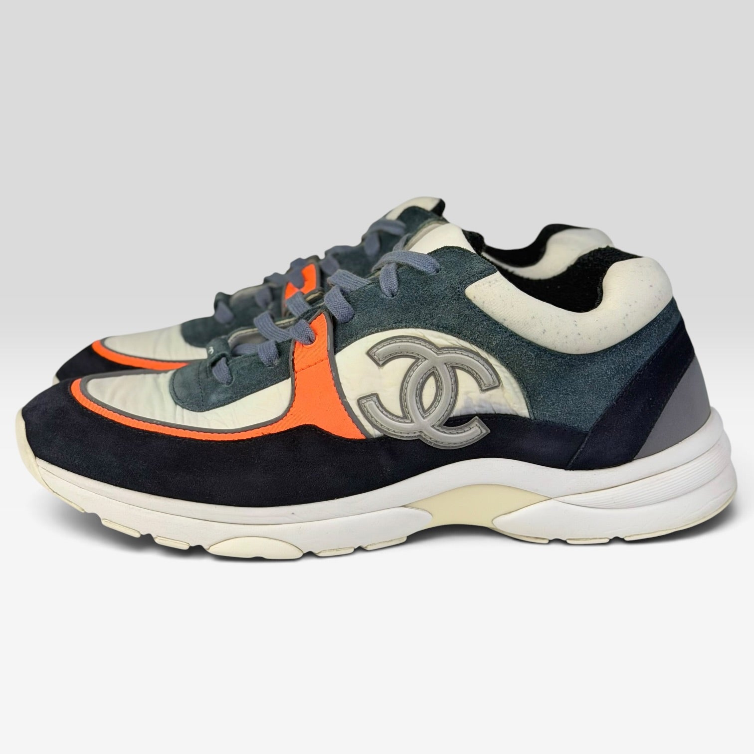Chanel CC Logo Runner Sneakers Navy/White/Orange | Sneakers Chanel