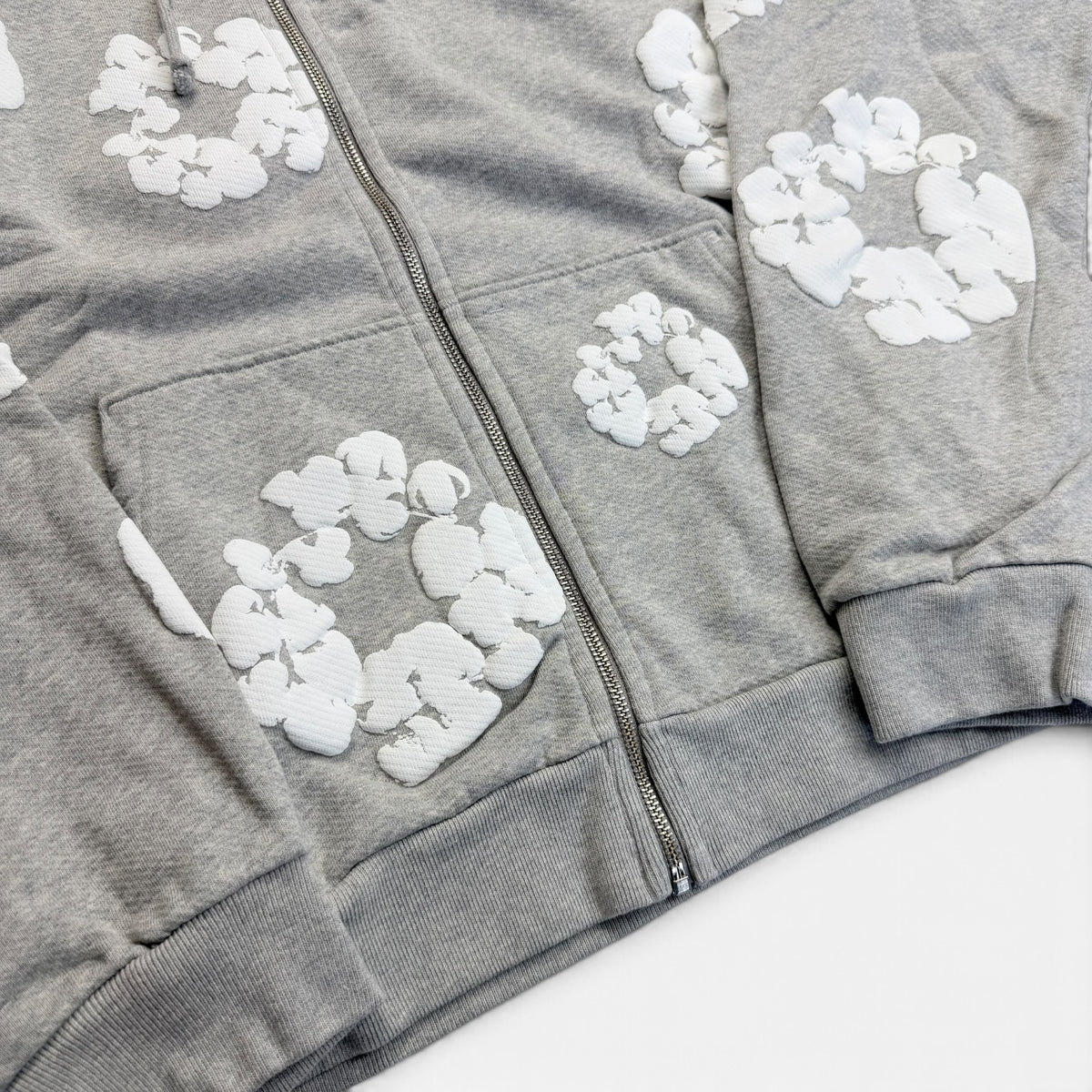 Denim Tears Cotton Wreath Zip Hoodie Grey