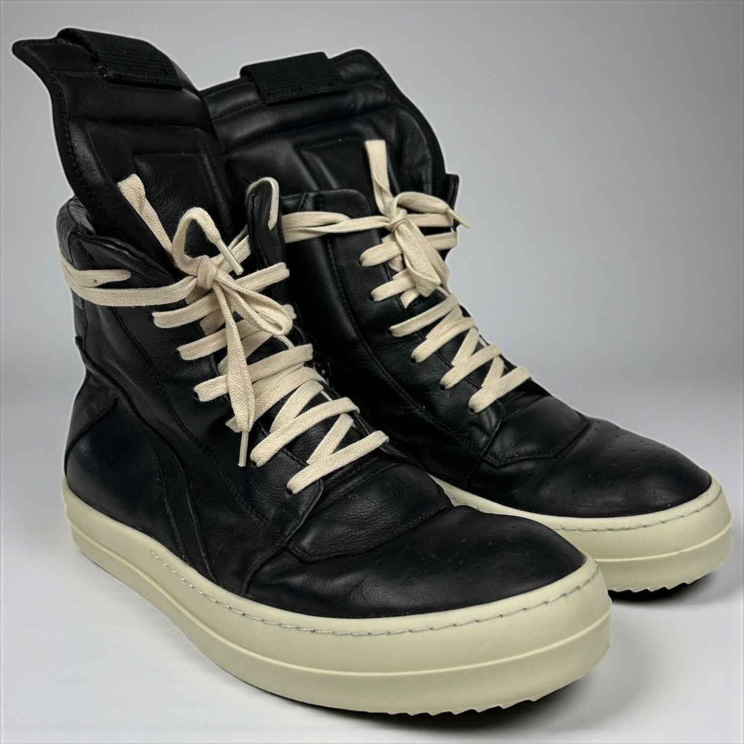 Rick Owens Geobasket Black Leather