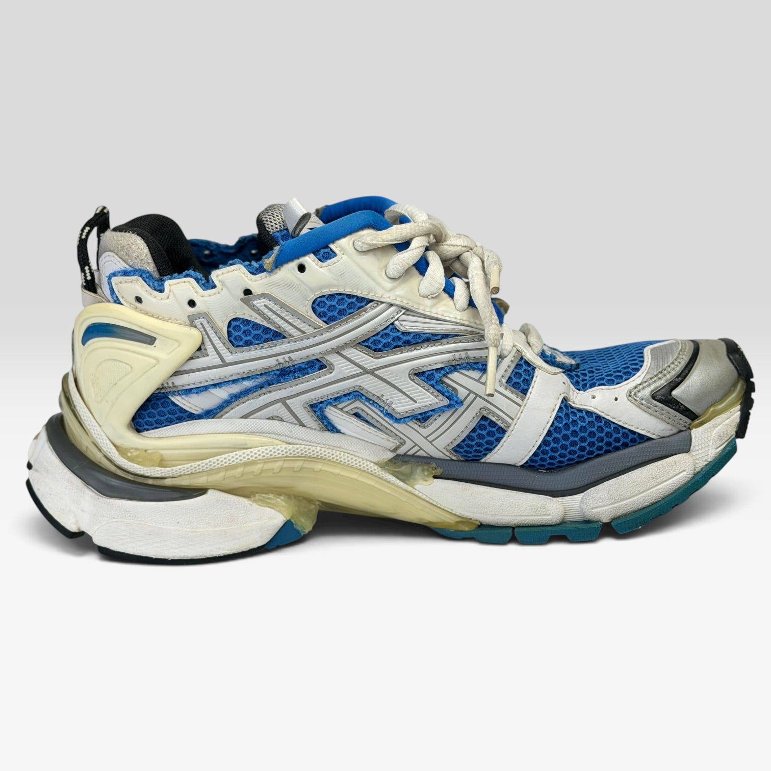 Balenciaga Runner Blue Sneakers, alb, vedere laterală
