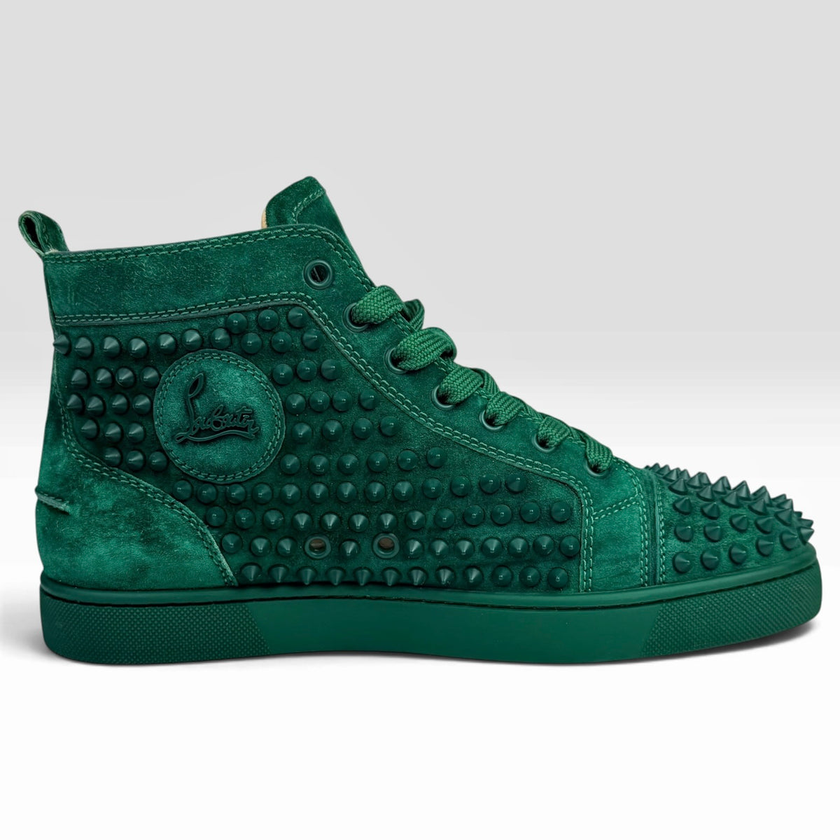 Christian Louboutin Louis Spikes High Green Suede – cumpără online de la V STEALS cu livrare rapidă în România – mărimi 40