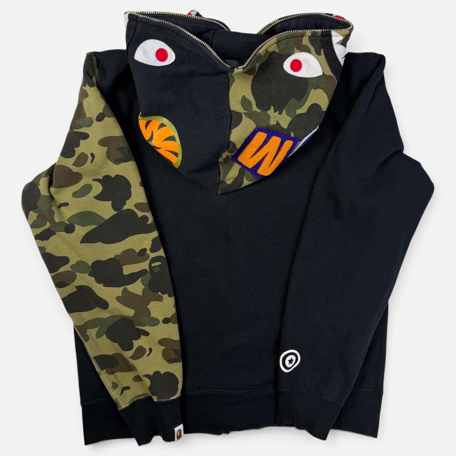 BAPE Shark Full Zip Hoodie Black/Camo | Hanorac BAPE
