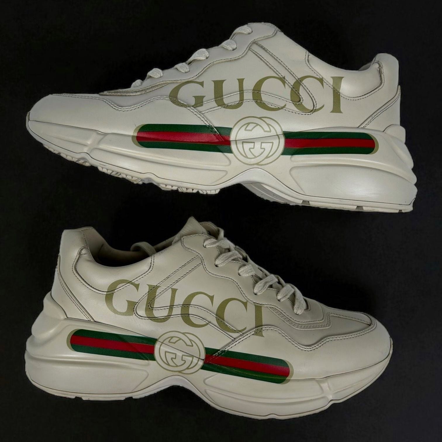Gucci Rhyton Leather Sneakers