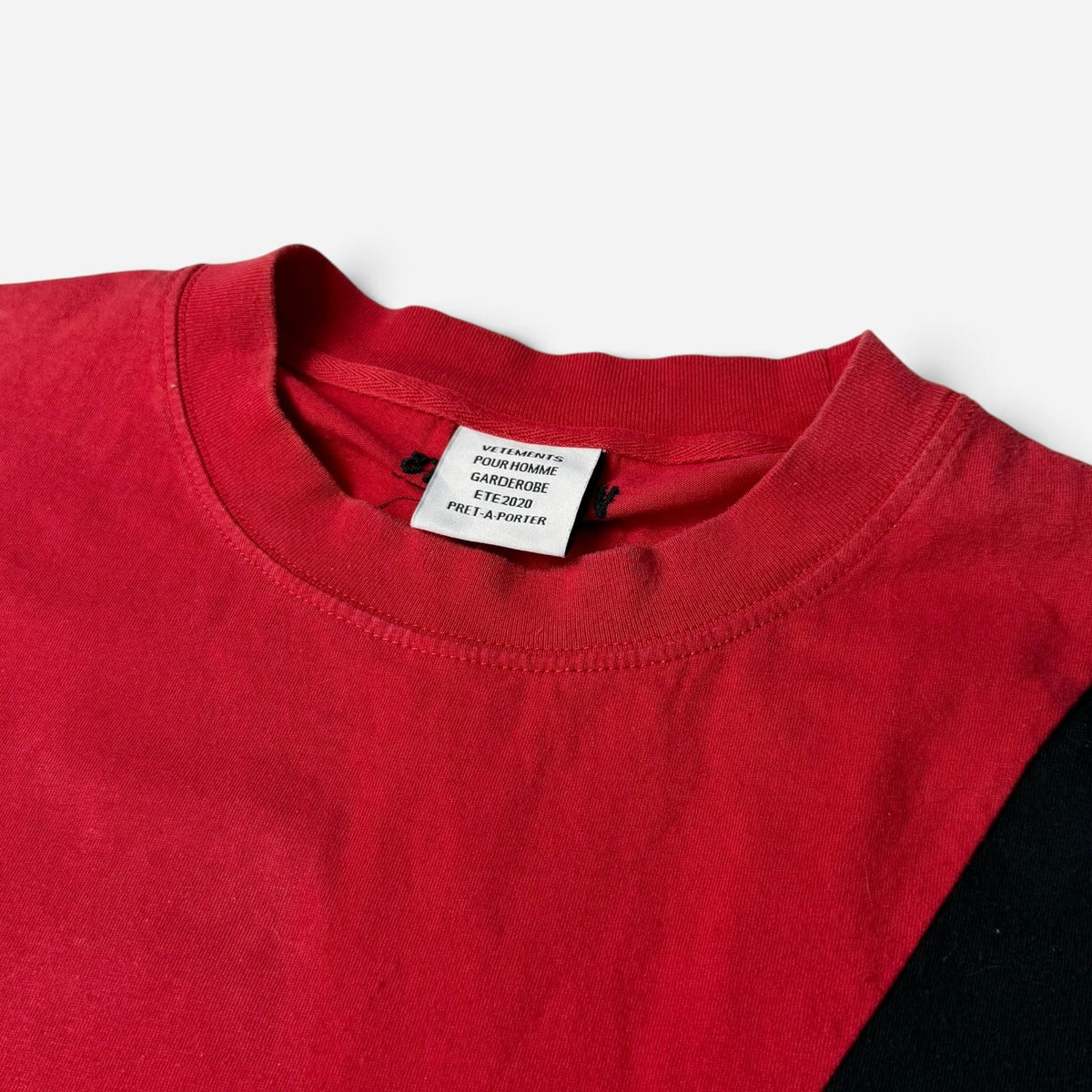 Vetements SS20 "Split-Side" Anarchy Logo T-Shirt Red/Black
