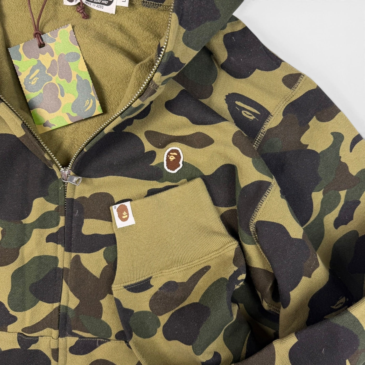 BAPE 1st Camo Full Zip Hoodie Green | Hanorac BAPE