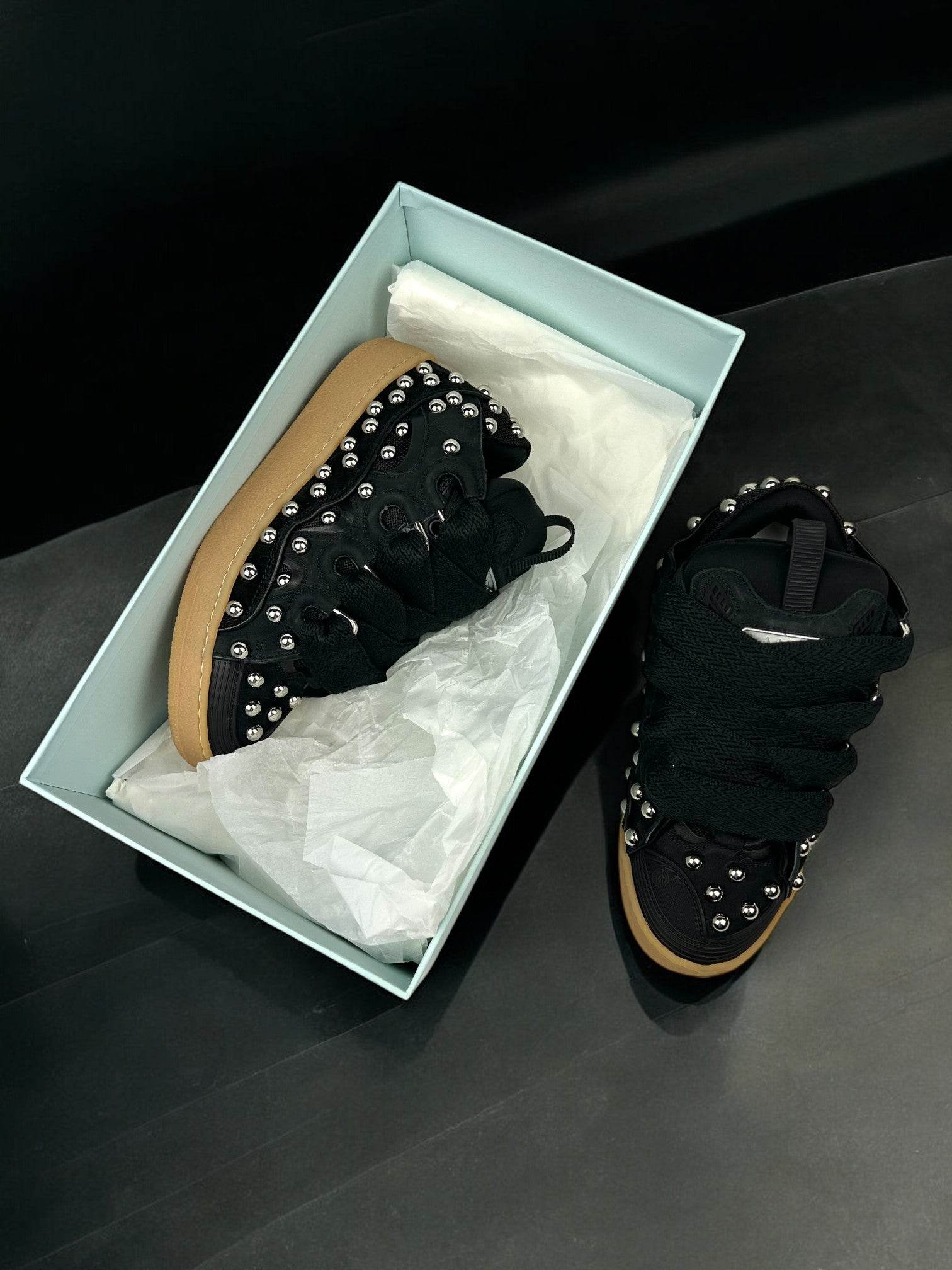 Lanvin Black Studs Sneakers - V STEALS
