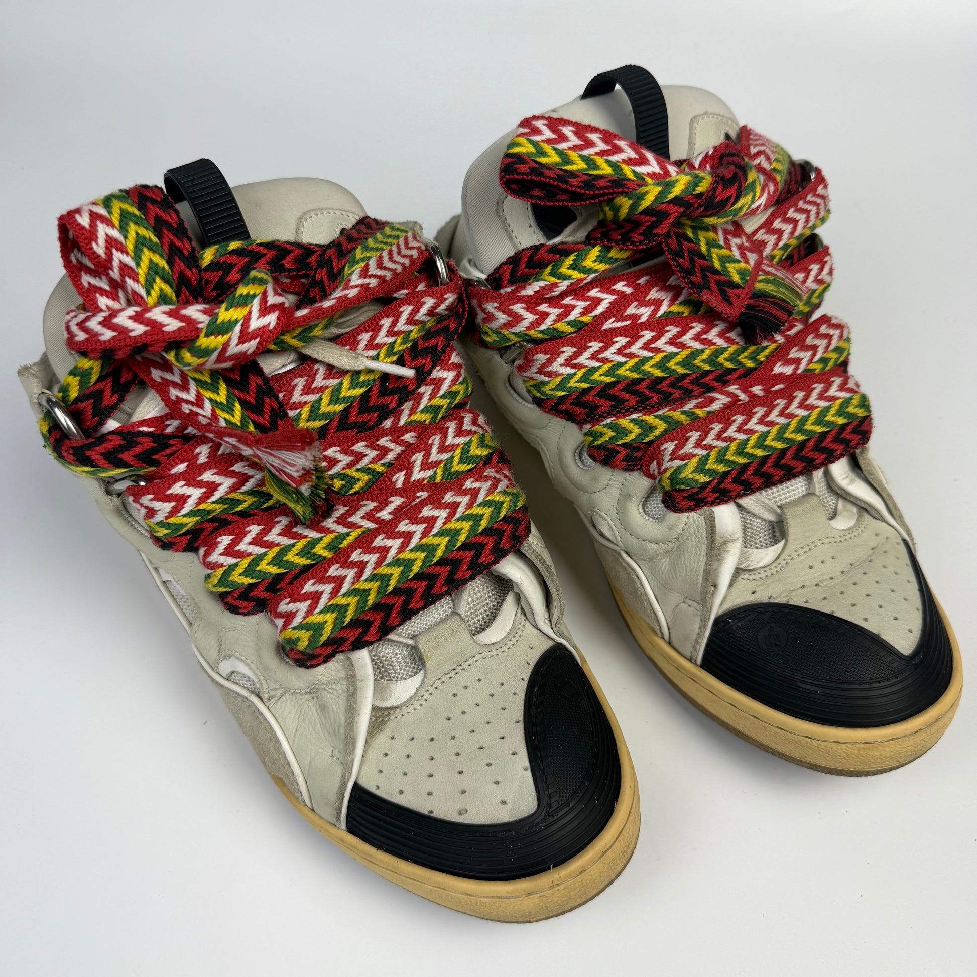 Lanvin White Ivory Curb Sneakers