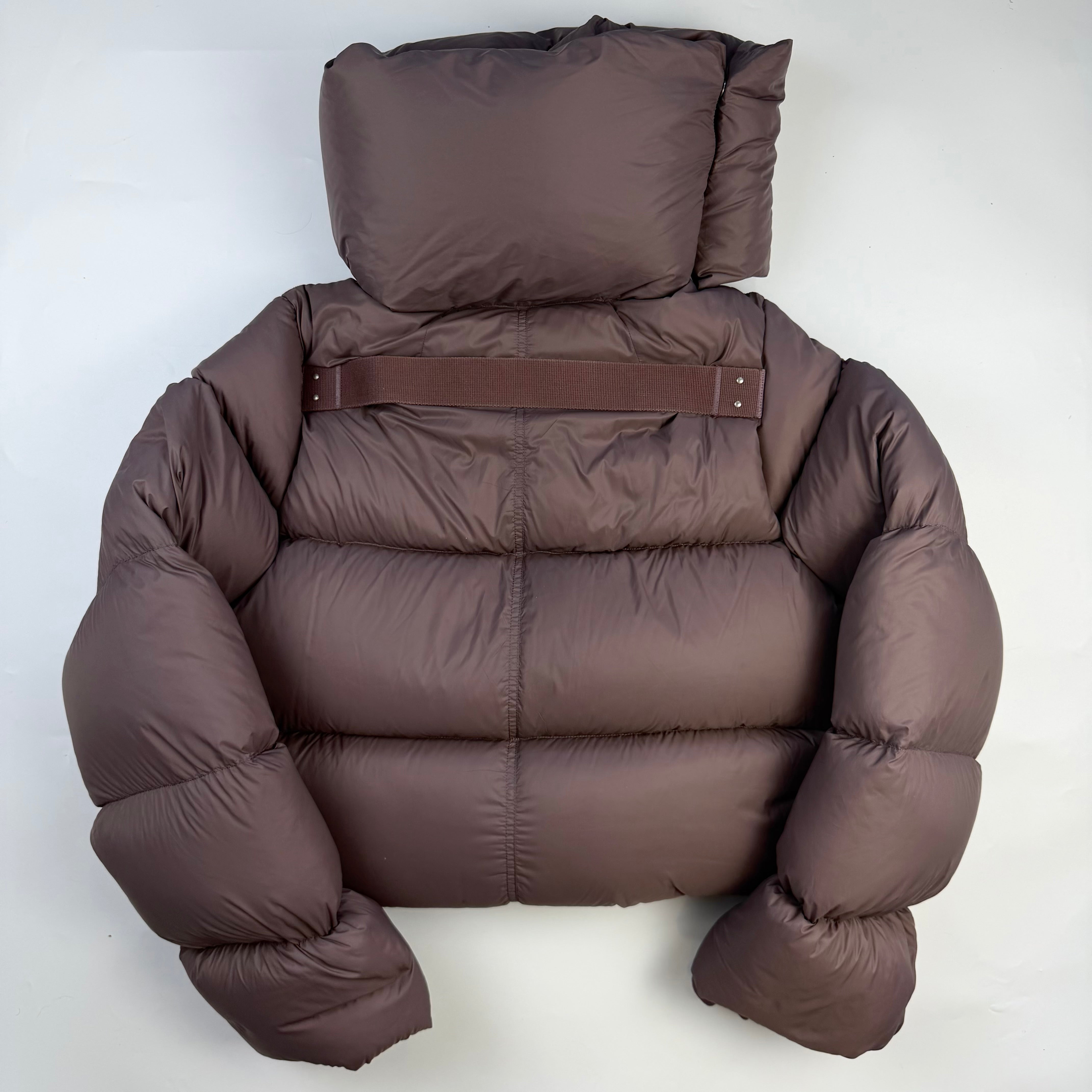 Rick Owens Funnel Neck Down Puffer Jacket Mauve