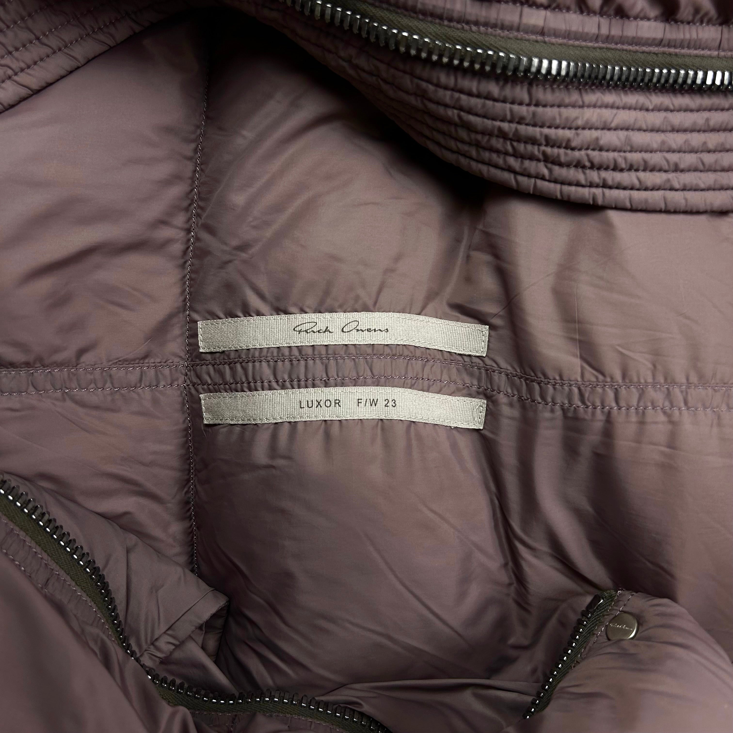 Rick Owens Funnel Neck Down Puffer Jacket Mauve