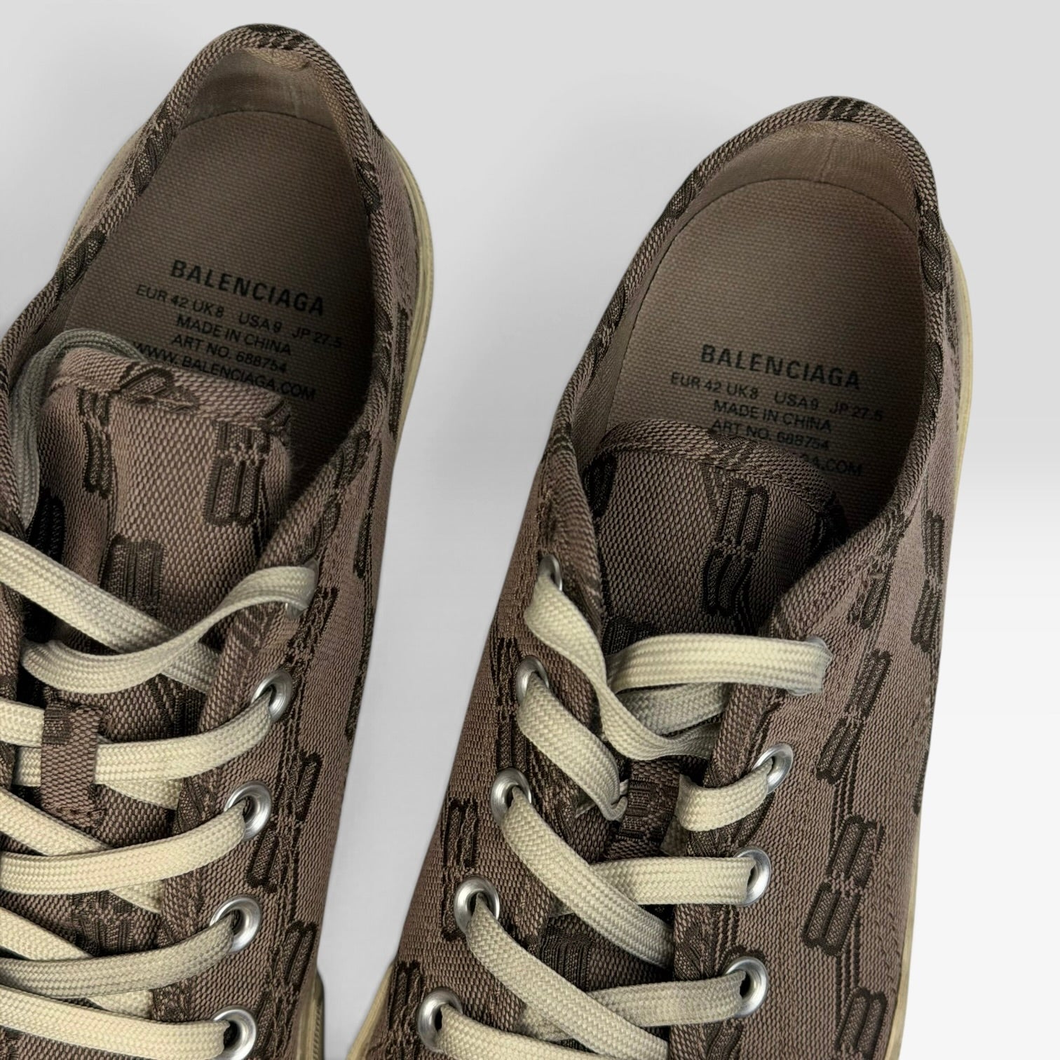 Balenciaga Paris Low Top BB Monogram Dark Beige/Brown
