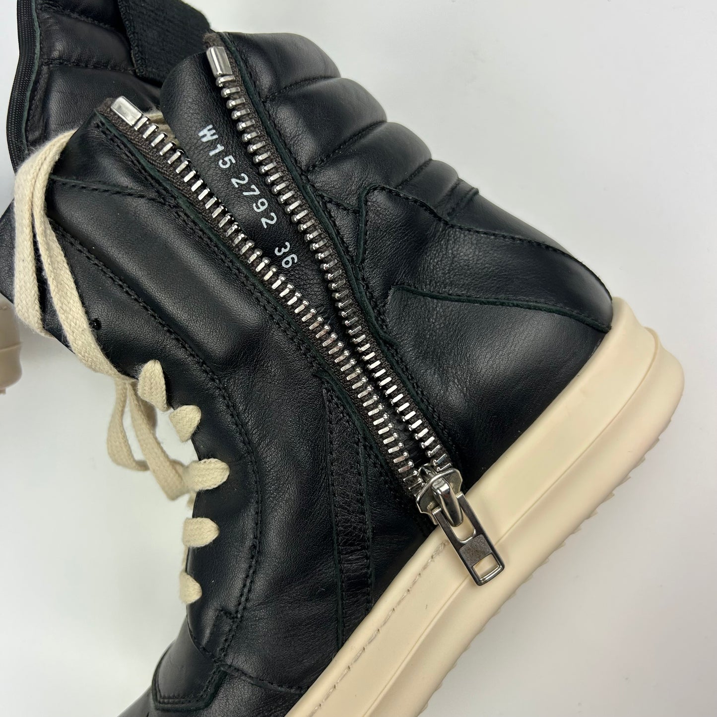 Rick Owens Geobasket Black Leather