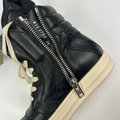 Rick Owens Geobasket Black Leather