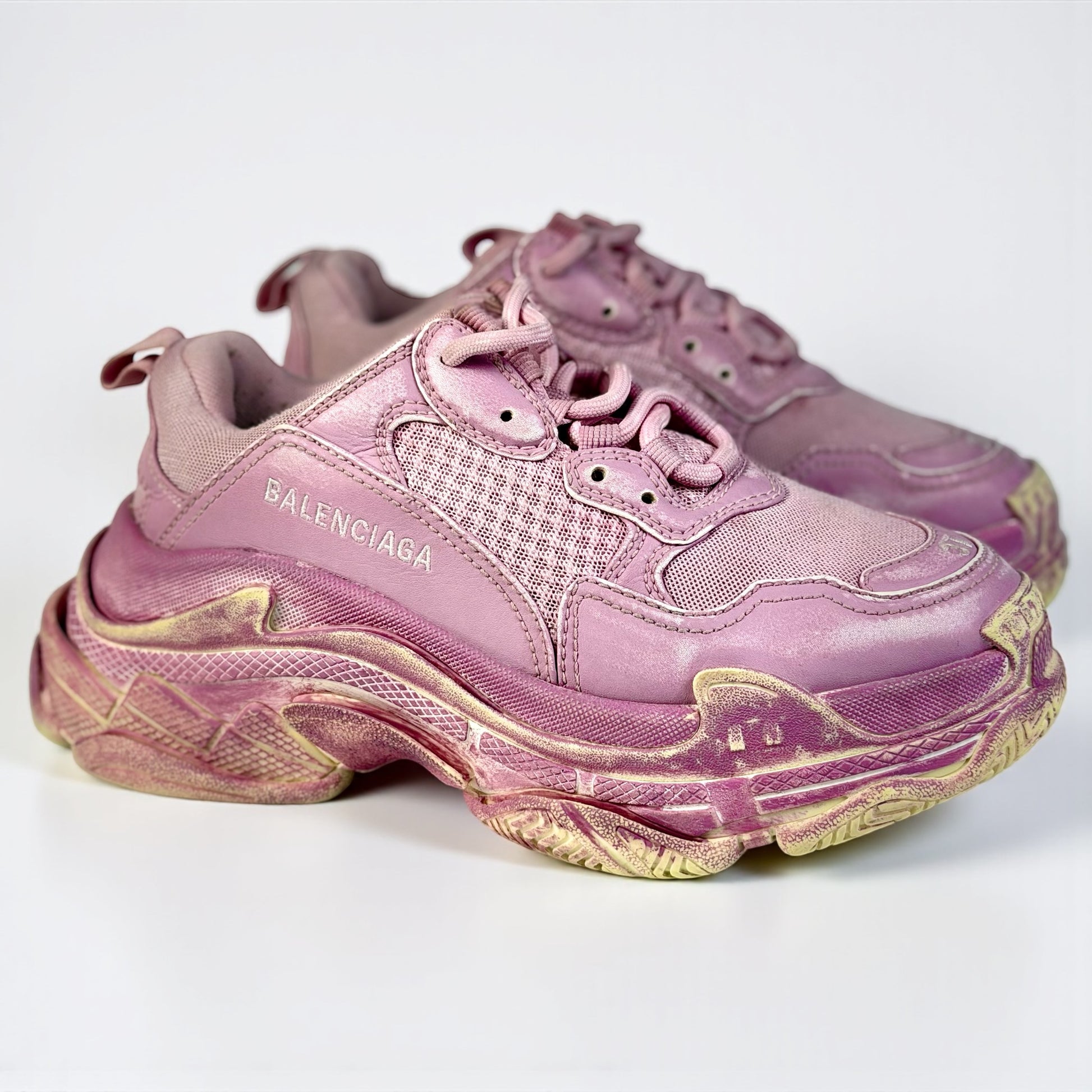 Balenciaga Triple S Distressed Pink