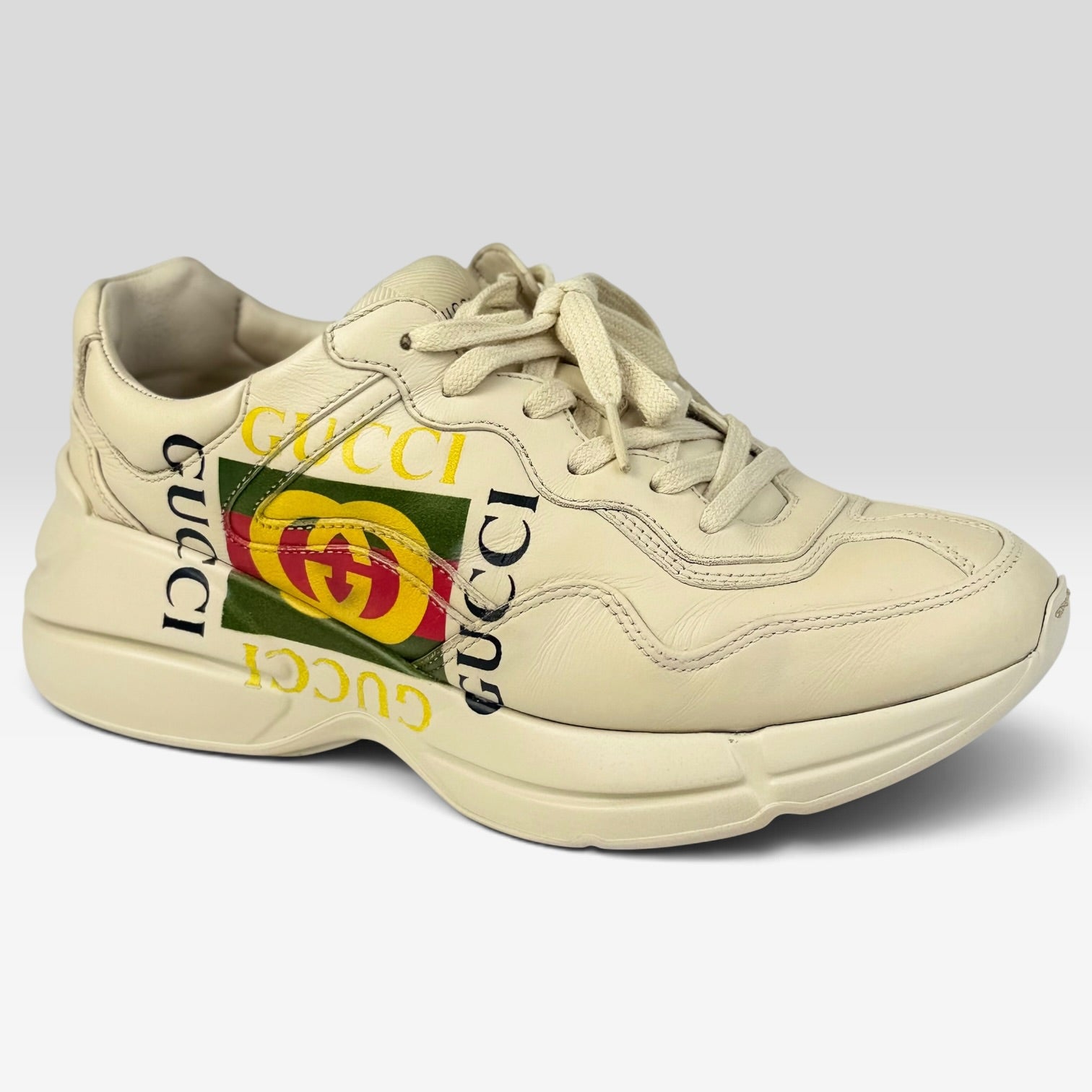 Gucci Rhyton Logo Sneakers Ivory