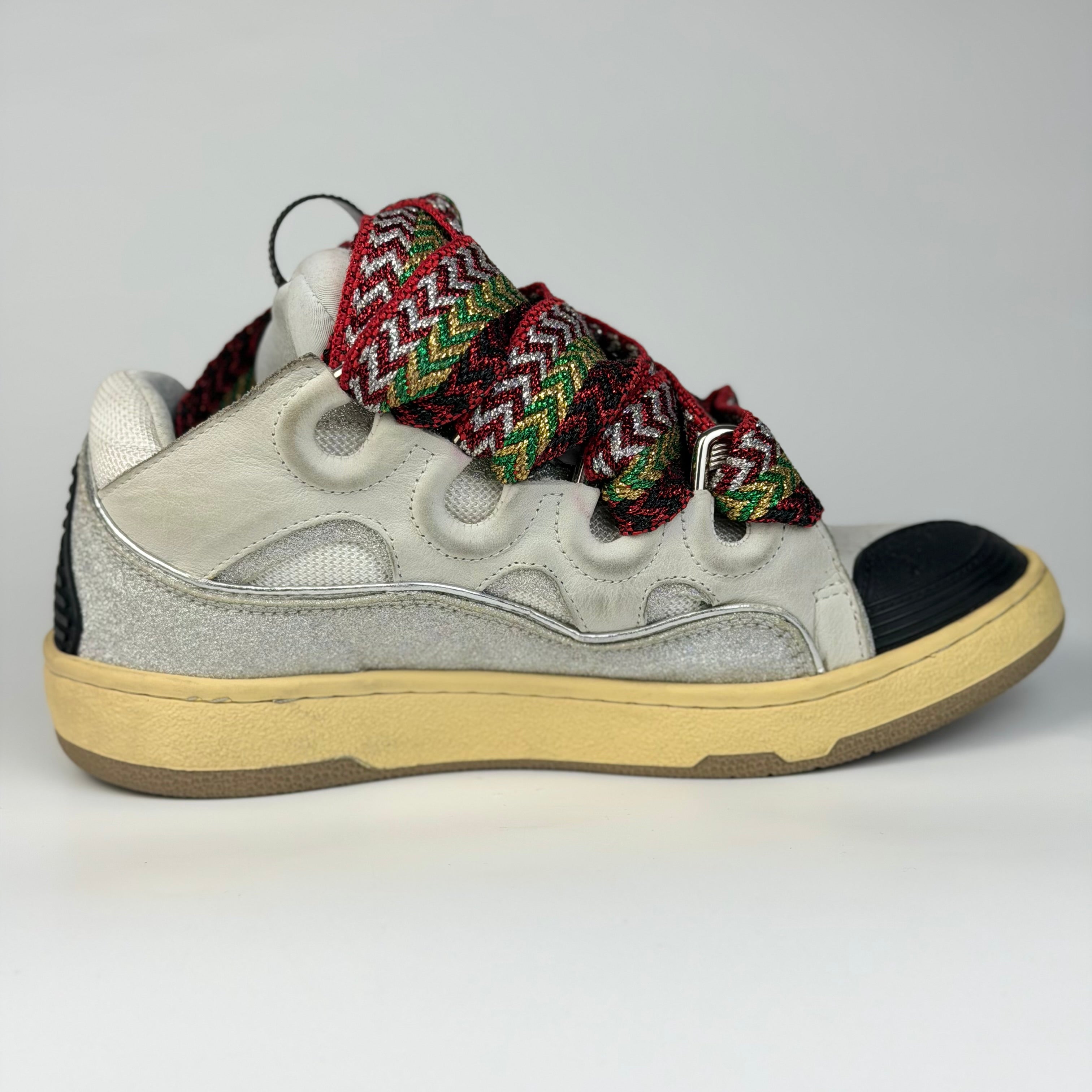 Lanvin White Ivory Glitter Sneakers