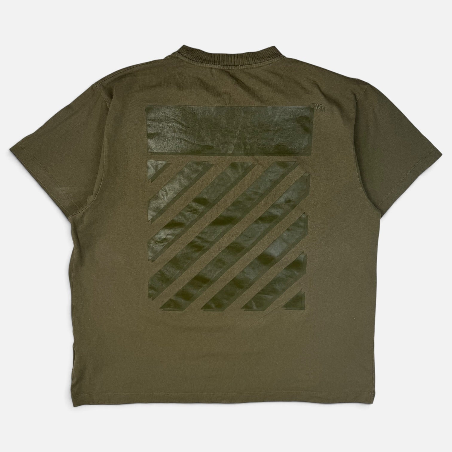Off-White Rubber Diagonal T-Shirt Khaki