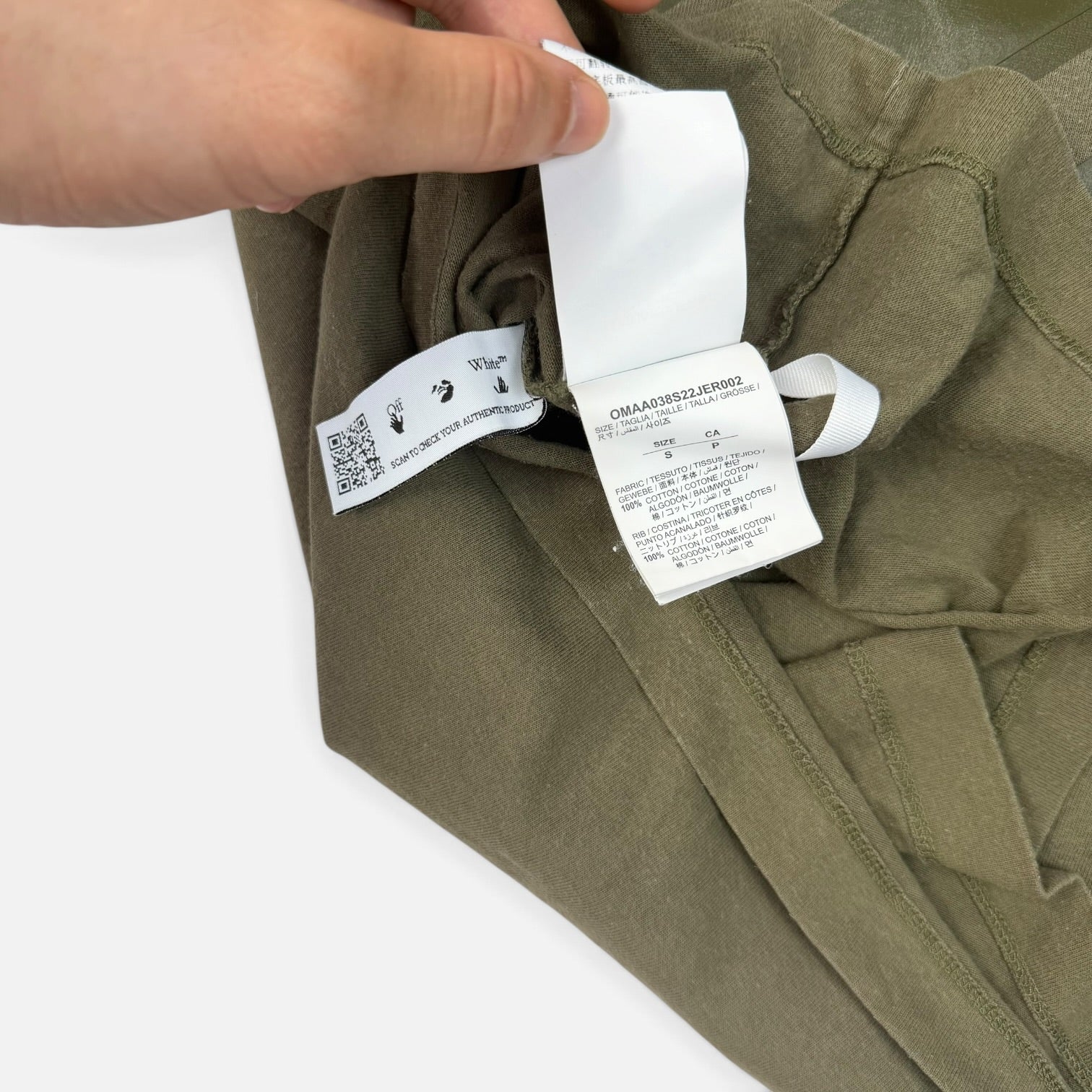 Off-White Rubber Diagonal T-Shirt Khaki