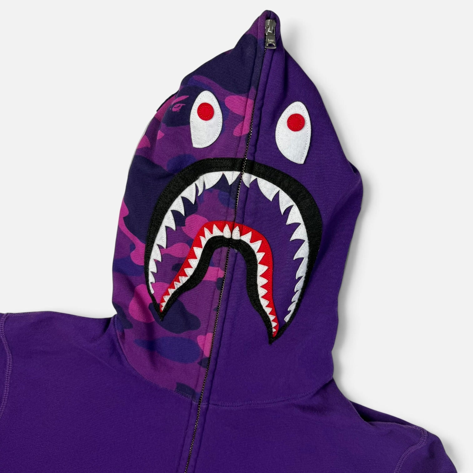 BAPE Shark Full Zip Hoodie Purple Camo | Hanorac BAPE