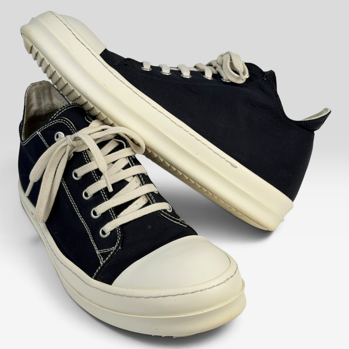 Rick Owens DRKSHDW Ramones Low Double Stitch Black/Milk