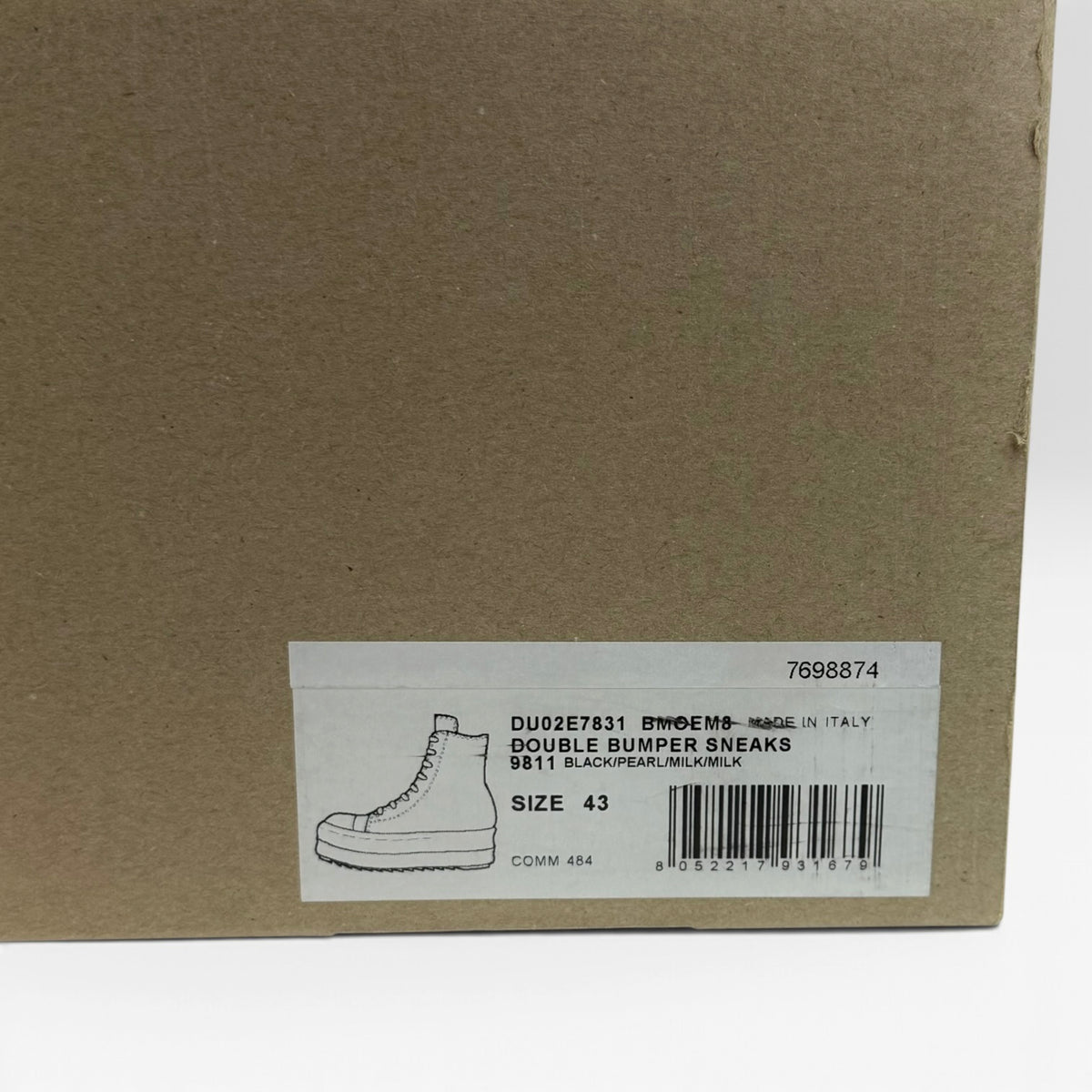 Rick Owens DRKSHDW Ramones Mega Bumper Black/Milk
