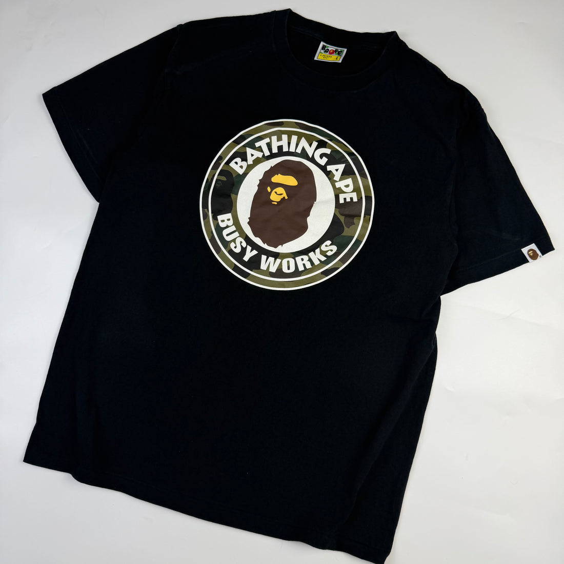 BAPE 1st Camo Busy Works T-Shirt, negru, vedere din față