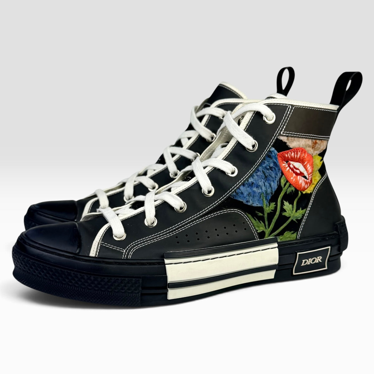 Dior B23 High-Top Raymond Pettibon "Lip Flower"