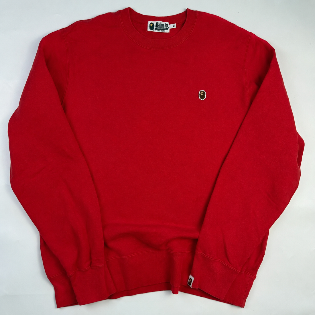 BAPE One Point Ape Head Crewneck Sweatshirt, roșu, vedere din față