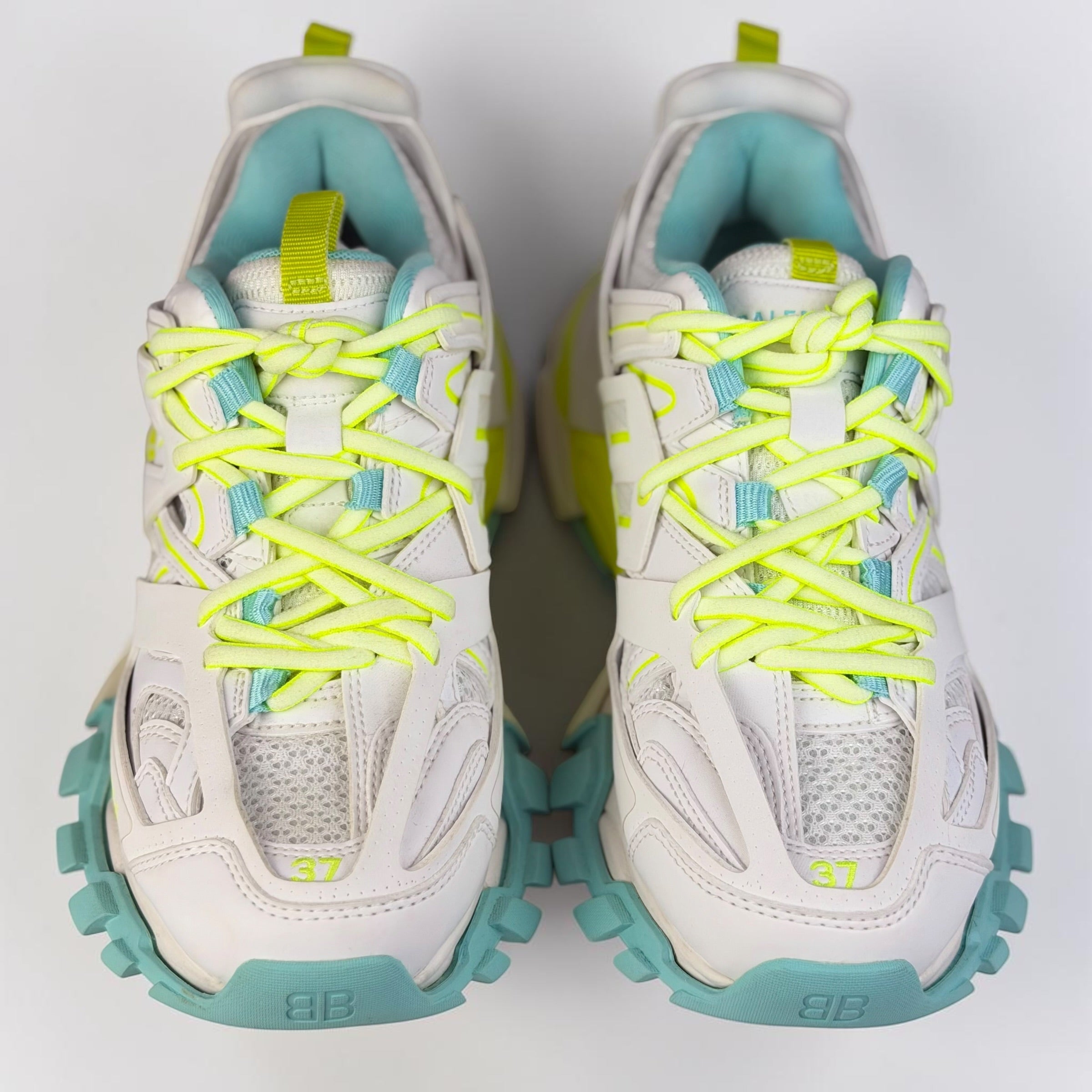 Balenciaga Track Fluorescent Yellow Turqoise