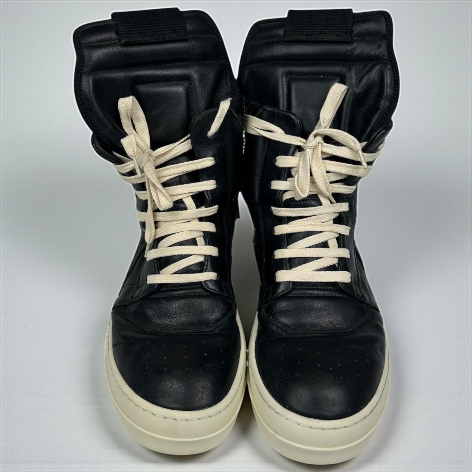 Rick Owens Geobasket Black Leather