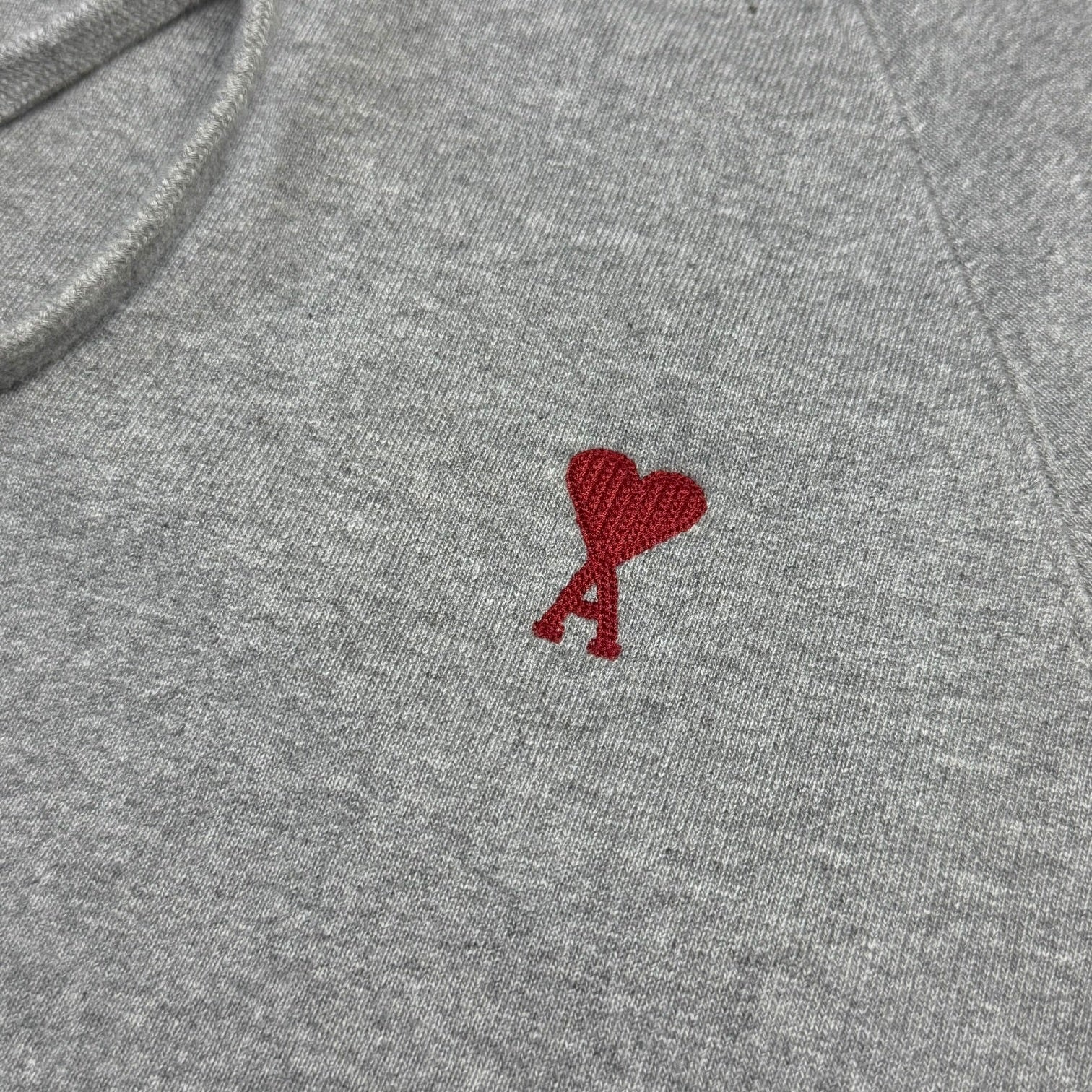 AMI Paris Logo Hoodie Grey