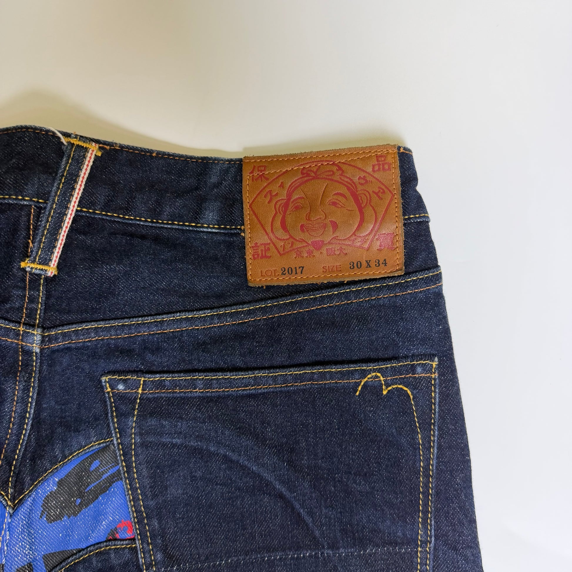 Evisu Paint Splatter Selvedge Daicock Jeans