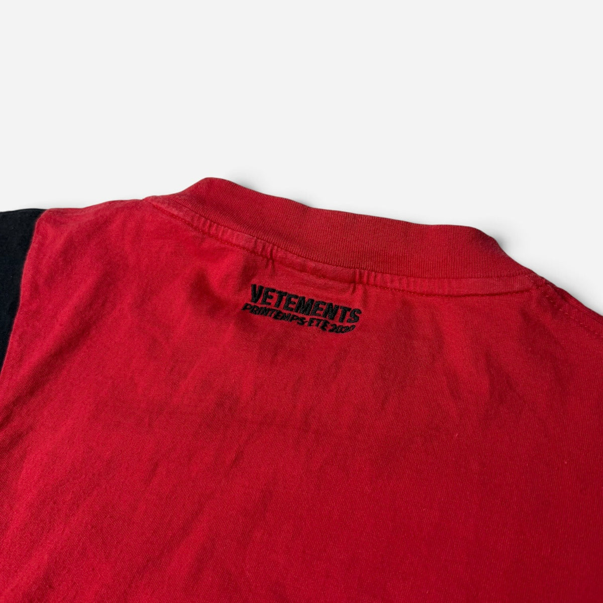 Vetements SS20 "Split-Side" Anarchy Logo T-Shirt Red/Black