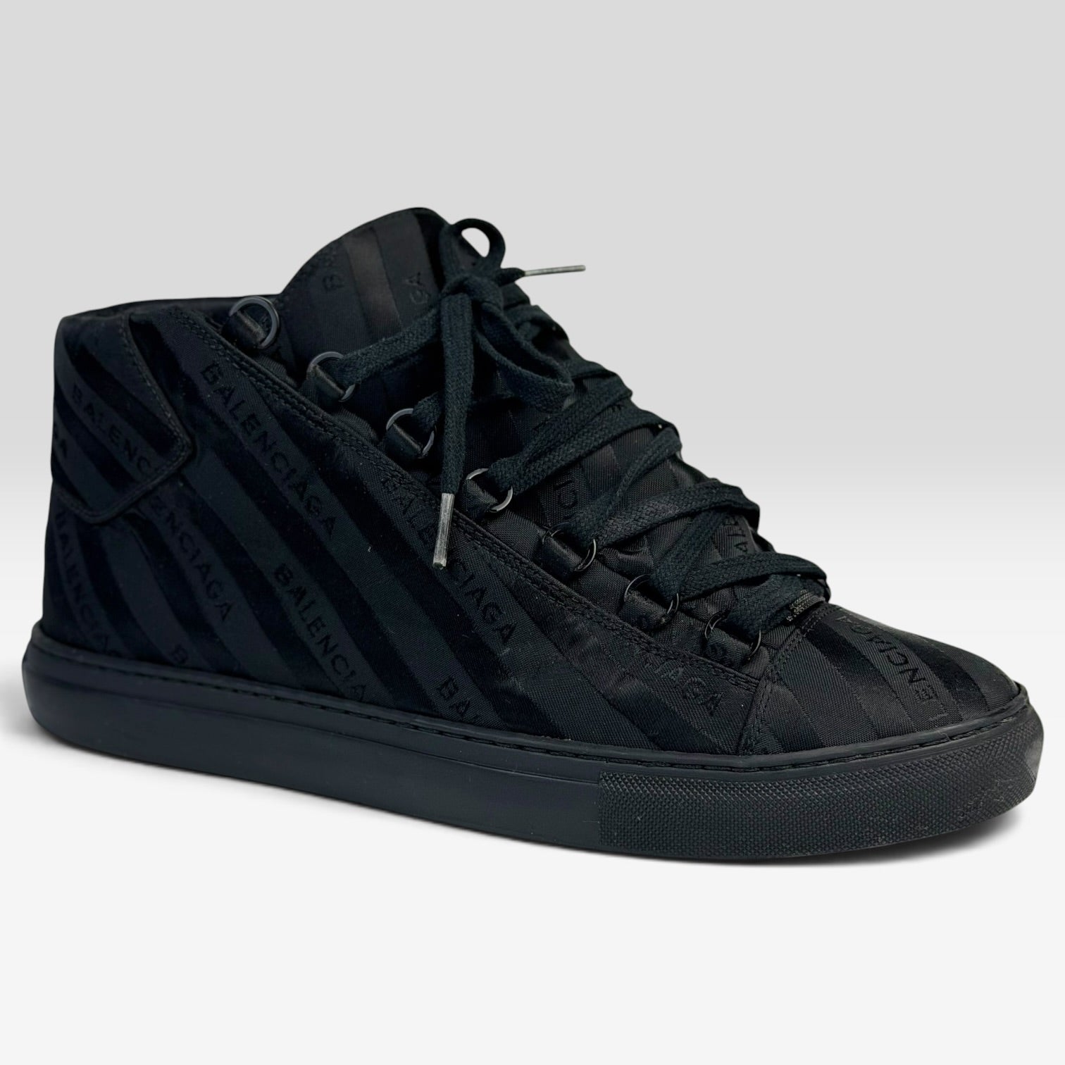 Balenciaga Arena High-Top Logo Stripe Black