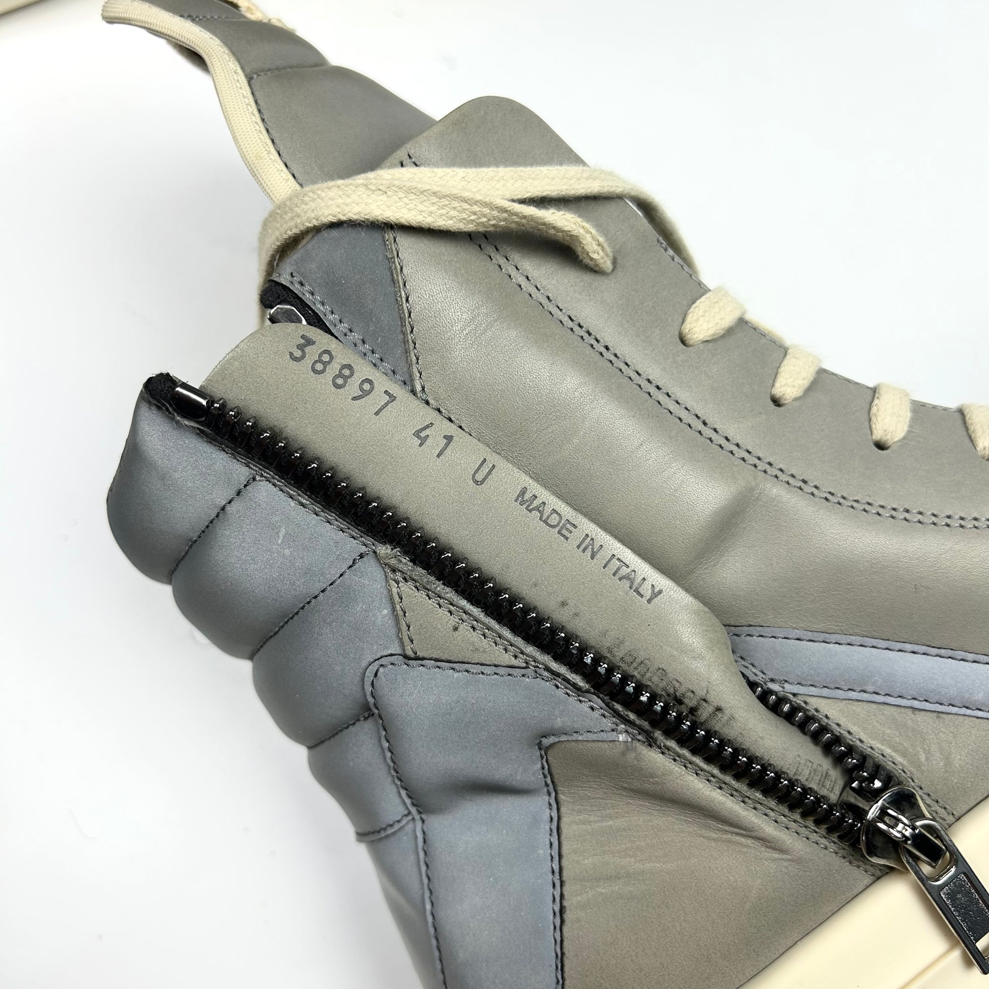 Rick Owens Geobasket Grey Reflective