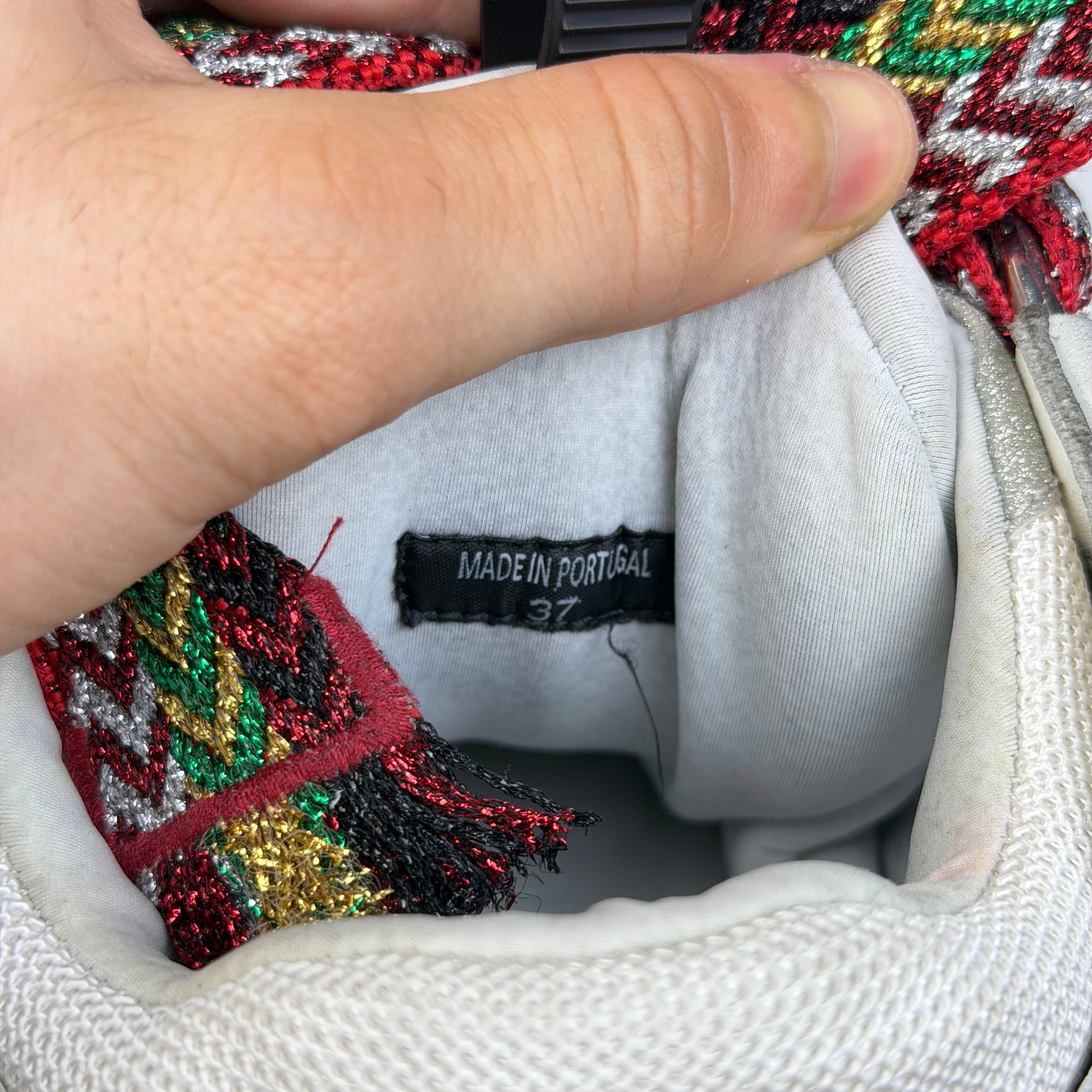 Lanvin White Ivory Glitter Sneakers