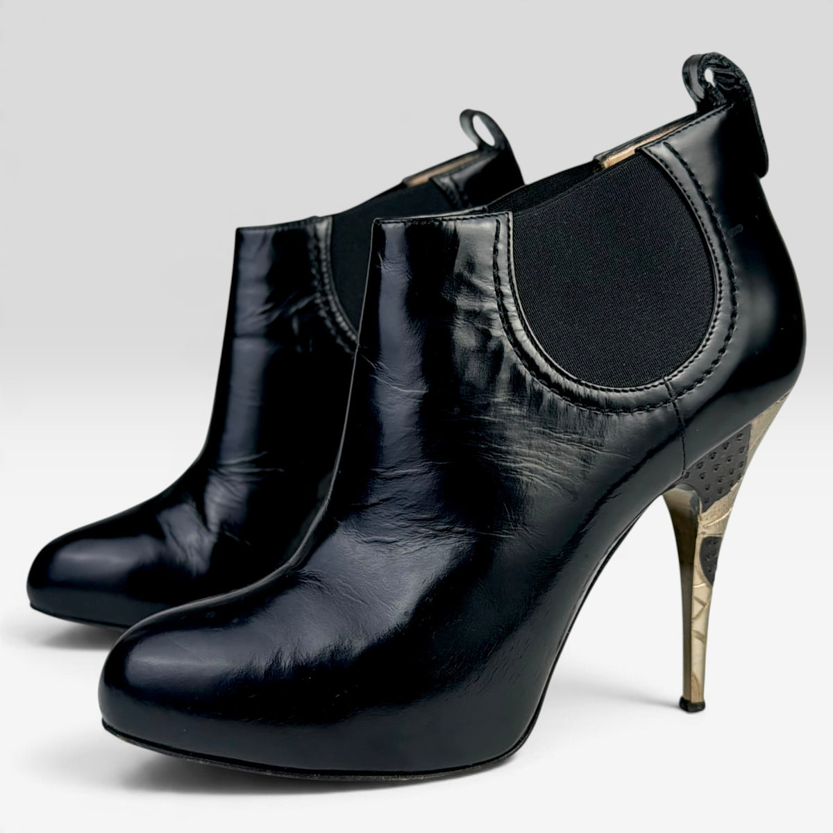 Incaltaminte Femei GIUSEPPE ZANOTTI Giuseppe Zanotti Patent Leather Heeled Booties Black – produs original disponibil în.