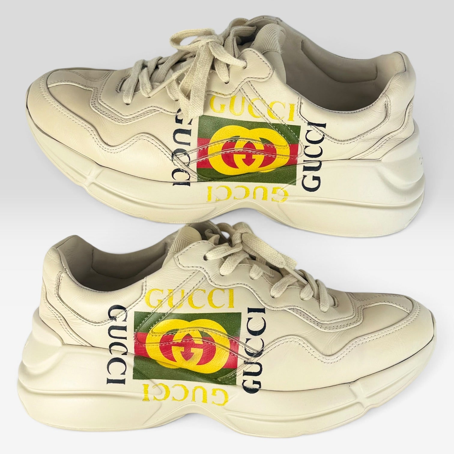 Gucci Rhyton Logo Sneakers Ivory