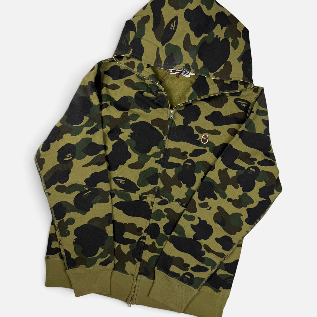 BAPE 1st Camo Full Zip Hoodie Green | Hanorac BAPE