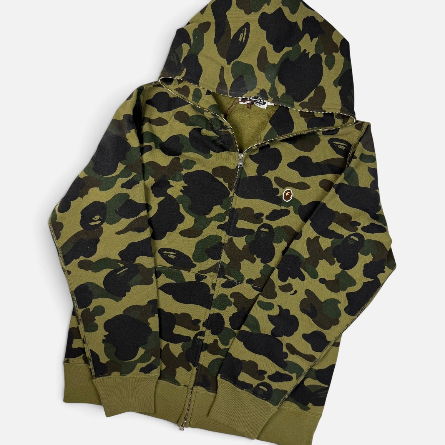 BAPE 1st Camo Full Zip Hoodie Green | Hanorac BAPE